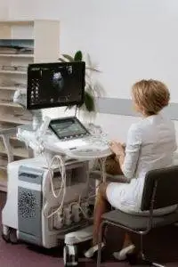 Ultrasound machine in use