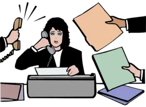 A multitasked office lady.