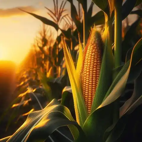Protein in corns. 3 An ear of corn in a farm with parts of its husk taken apart to expose the kernels.