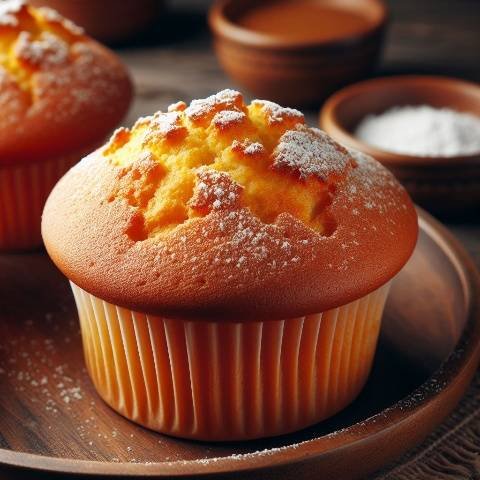 Two cup cakes made with corn meal