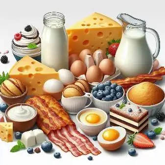 Milk, eggs, and foods that contain them some vegetarians eat.